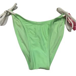 String Bikini High Leg Swimsuit Bathing Suit Bottom Neon Green Small 0-2 NWT